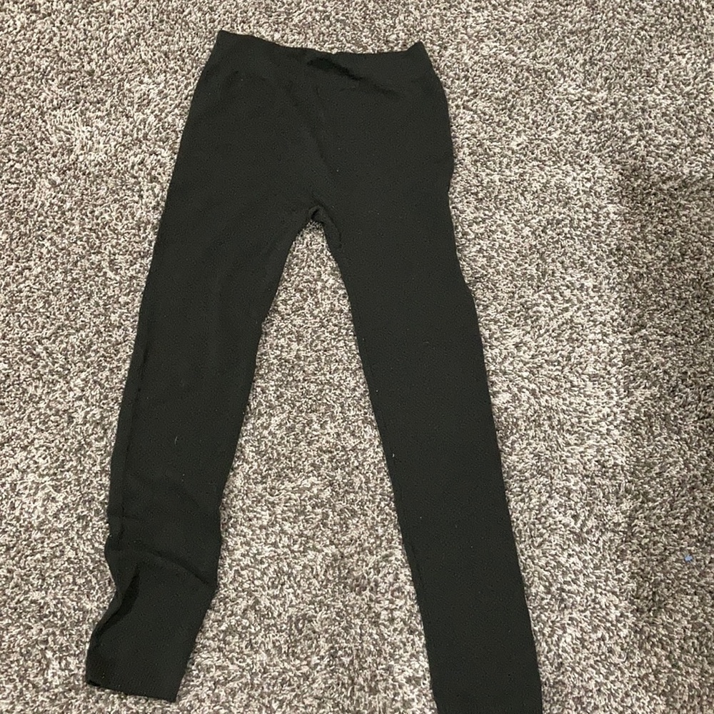 Thick black leggings with print